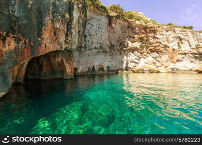 Beautiful sea landscapes on Zakynthos Island in Greece