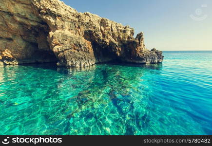 Beautiful sea landscapes on Zakynthos Island in Greece