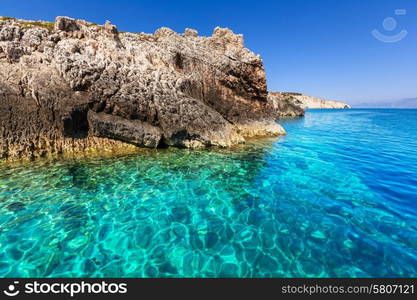 Beautiful sea landscapes on Zakynthos Island in Greece