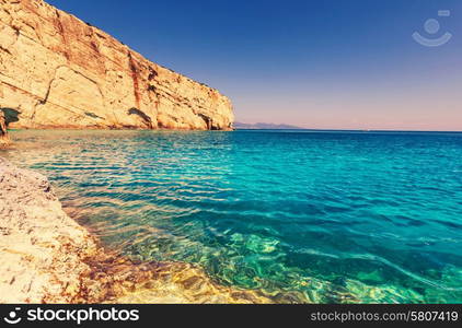 Beautiful sea landscapes on Zakynthos Island in Greece