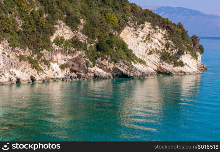 Beautiful sea landscapes on Zakynthos Island in Greece