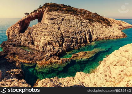 Beautiful sea landscapes on Zakynthos Island in Greece