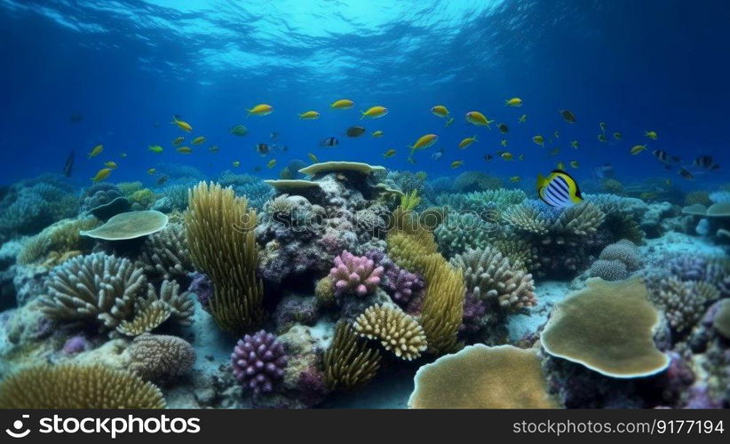 Beautiful sea reef background. Illustration AI Generative 