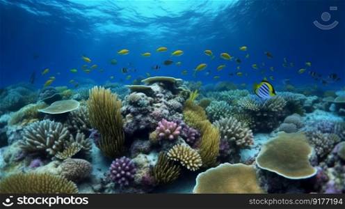 Beautiful sea reef background. Illustration AI Generative 