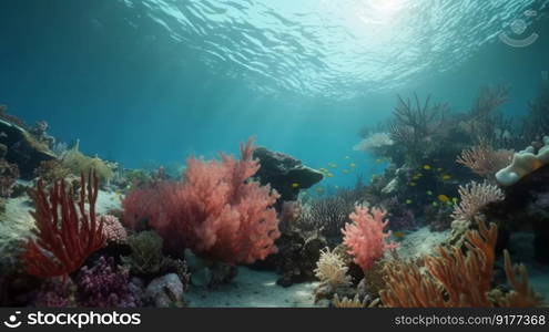 Beautiful sea reef background. Illustration AI Generative 