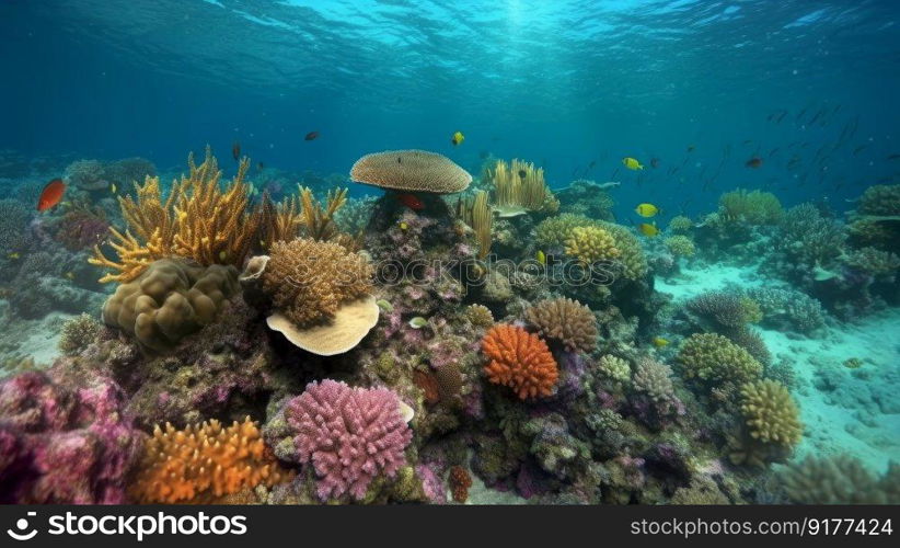 Beautiful sea reef background. Illustration AI Generative
