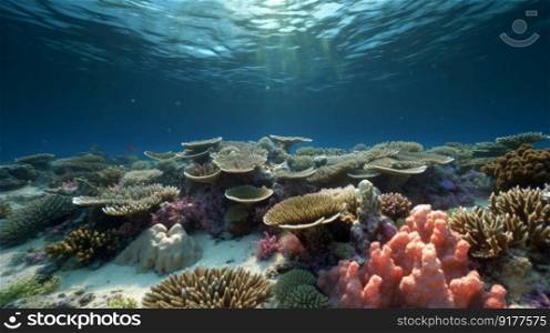 Beautiful sea reef background. Illustration AI Generative 