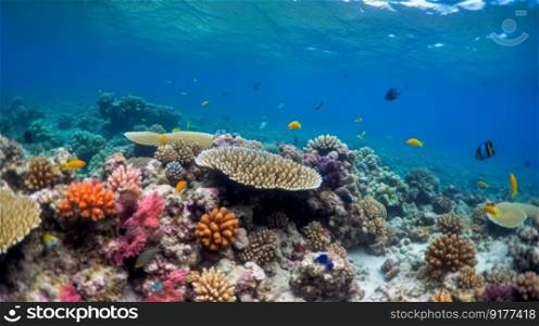 Beautiful sea reef background. Illustration Generative AI