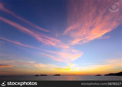 Beautiful Sea Sunset at Kota Kinabalu Sabah Malaysia