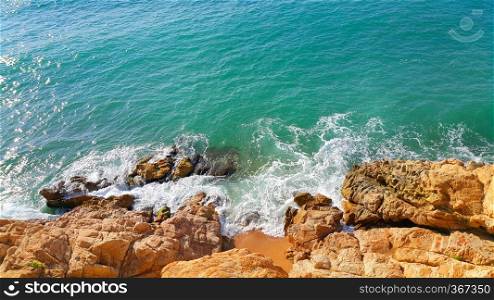Beautiful sea view from the top of the cliff, spanish mediterranean coast