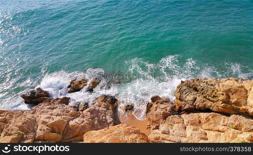 Beautiful sea view from the top of the cliff, spanish mediterranean coast