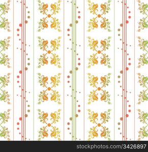 Beautiful seamless floral pattern with polka dots
