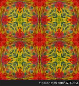 Beautiful seamless pattern made from Scarlet Macaw feathers