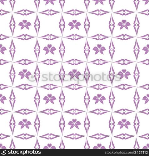Beautiful seamless pattern of floral and hearts
