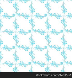 Beautiful seamless pattern with floral and birds