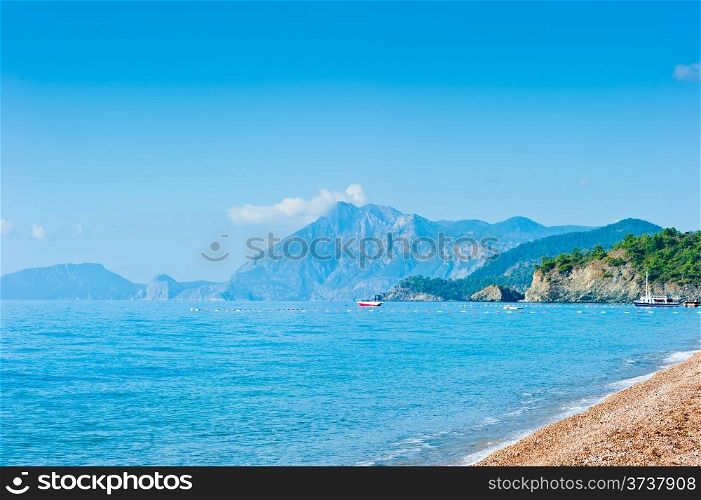 beautiful seascape and high mountains