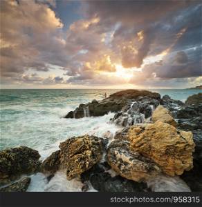 Beautiful seascape at sundown. Nature composition.