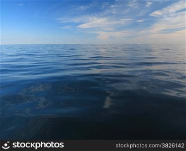 Beautiful seascape blue sea horizon and sky. Tranquil scene. Natural composition of nature.