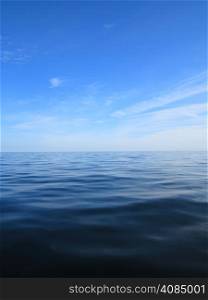 Beautiful seascape blue sea horizon and sky. Tranquil scene. Natural composition of nature.