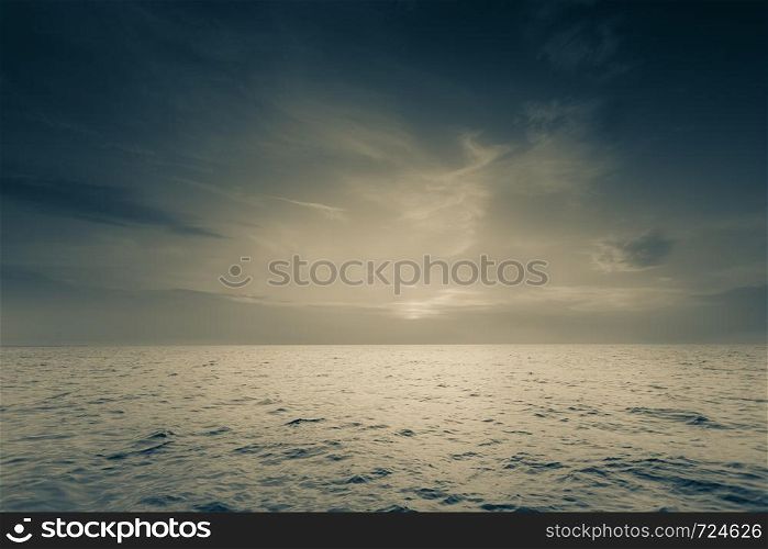 Beautiful seascape evening sea horizon and sky. Tranquil scene. Natural composition of nature. Landscape.. Seascape evening sea horizon and sky.