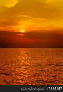 Beautiful seascape evening sea sunset horizon and sky. Tranquil scene. Natural composition of nature. Landscape.