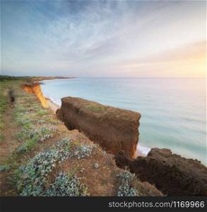 Beautiful seascape nature cliff. Beautiful nature composition.