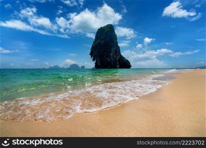Beautiful seascape. Railay beach in Krabi province, Thailand.