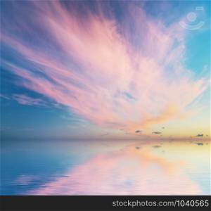 Beautiful seascape sky background. Nature composition.
