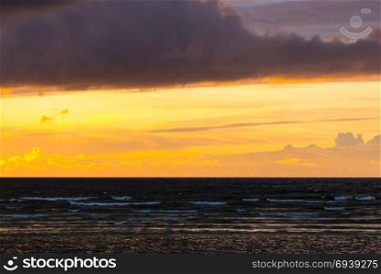 Beautiful seascape sunset. Composition of a nature
