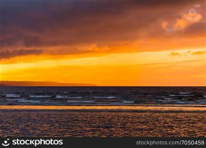Beautiful seascape sunset. Composition of a nature