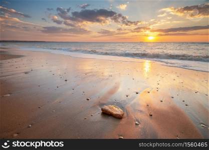 Beautiful seascape sunset. Composition of nature.