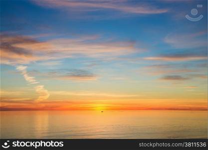 Beautiful seascape sunset over the sea