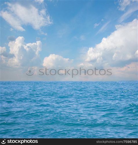 beautiful seascape with deep blue waters and cloudscape. seascape
