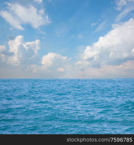 beautiful seascape with deep blue waters and cloudscape. seascape