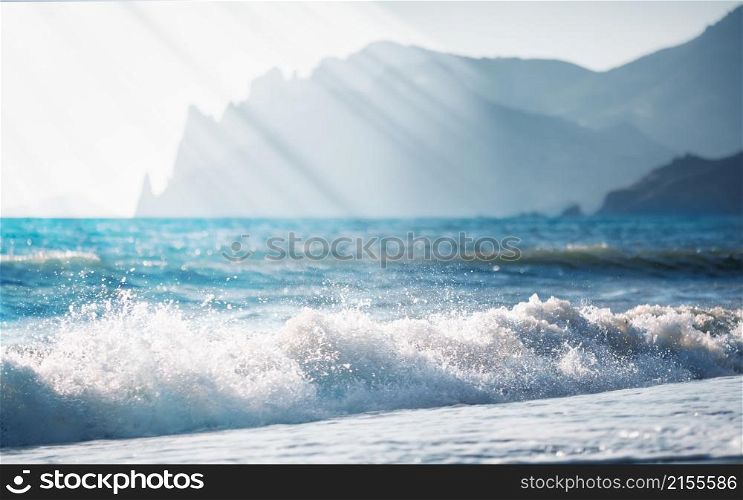 Beautiful seascape with sun rays. Beautiful seascape