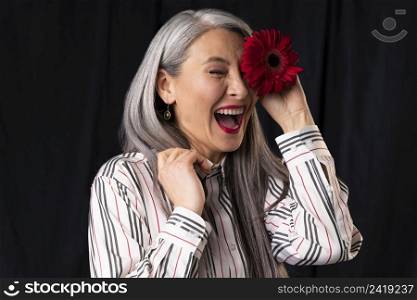 beautiful senior woman portrait laughing