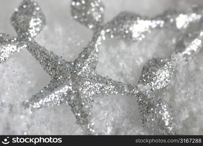 Beautiful shiny christmas stars in snow