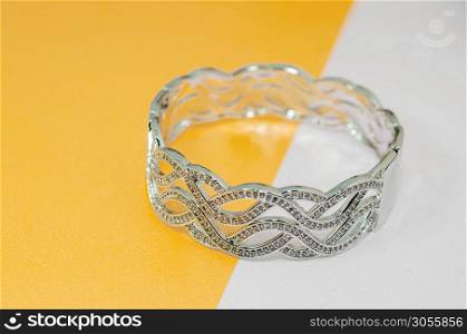 Beautiful silver jewelry diamond bracelet.