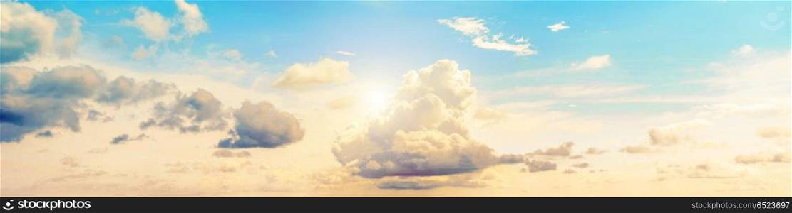 Beautiful sky background. Summer sky and clouds. Nature outdoor background. Beautiful sky background
