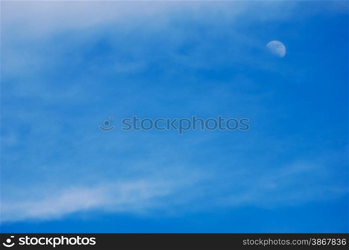 beautiful sky background with clouds and the moon