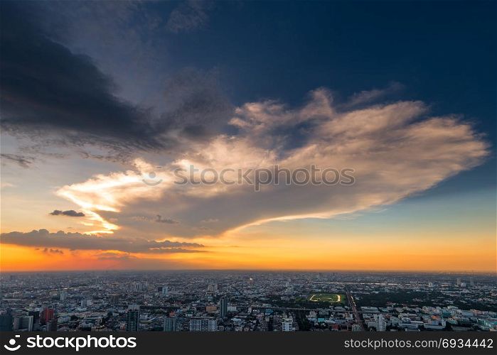 beautiful sky over Bangkok Thailand during sunset