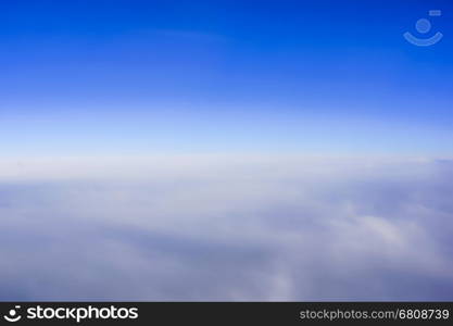 Beautiful sky with clouds, a view from an aeroplane