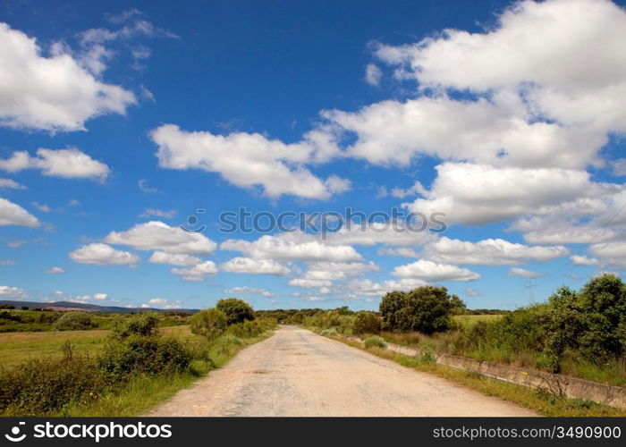 Beautiful sky with many clouds over a landscape