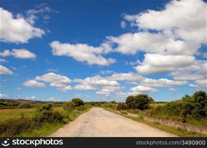Beautiful sky with many clouds over a landscape