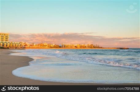 Beautiful skyline of Mandurah and beach view at sunrise. Western Australia near Perth