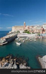 beautiful small town with harbor near Genova, Italy