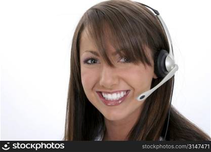 Beautiful Smiling Customer Service Representative.