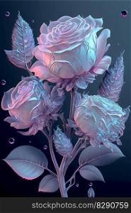 Beautiful spectral light pink roses. Beautiful spectral light pink roses AI Generated