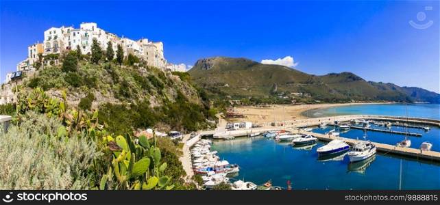 beautiful  Sperlonga town with great  beaches. summer vacations in  Italy