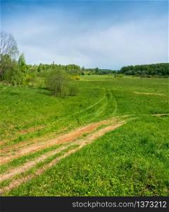 Beautiful spring landscape in the vicinity of the village of St. Michael, Ivanovo oblast, Russia.